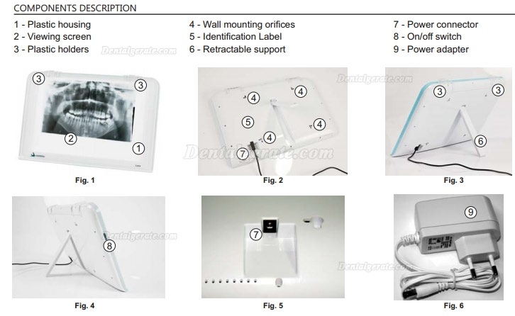 HISHINE&reg; Luna r&ouml;ntgenbildbetrachter led dental (mit spezifische wandhalterung)
